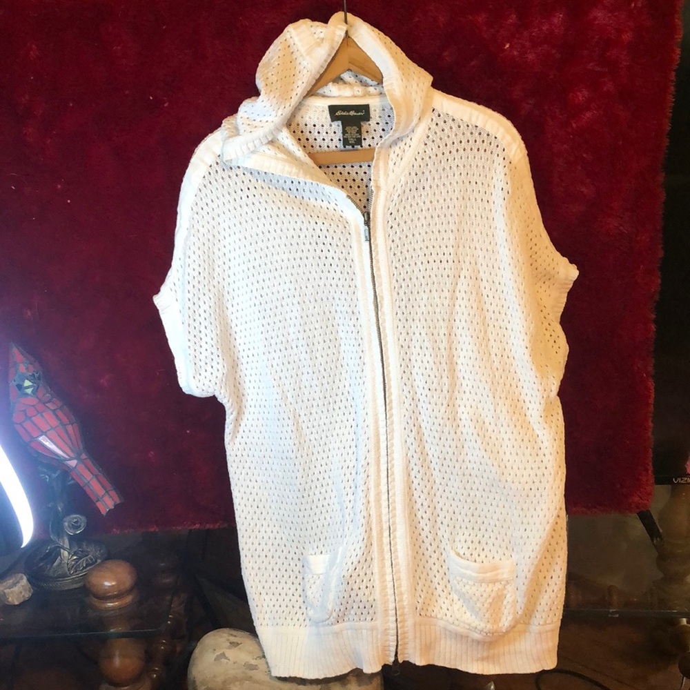 White Hooded Mesh Vest